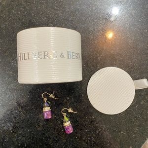 NIB Hillberg & Berk Drop Stone Earrings